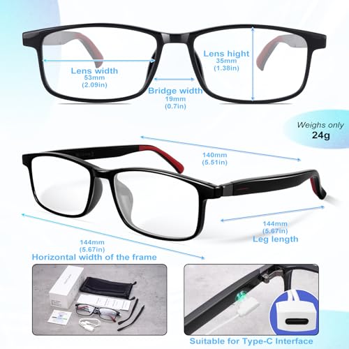 Image of AI Smart Glasses Detachable Dual Temples (Bluetooth + Standard) - DeepSeek R1 Chip, Real-Time AI Translation, Color-Change Lenses (UV400 /Blue Light), 24g Ultra-Lightweight, Built-in Voice Assistant