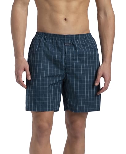 Image of Jockey 1223 Men Super Combed Mercerized Cotton Woven Checkered Boxer Shorts with Side Pocket (Pack of 2, Colors & Prints May Vary)