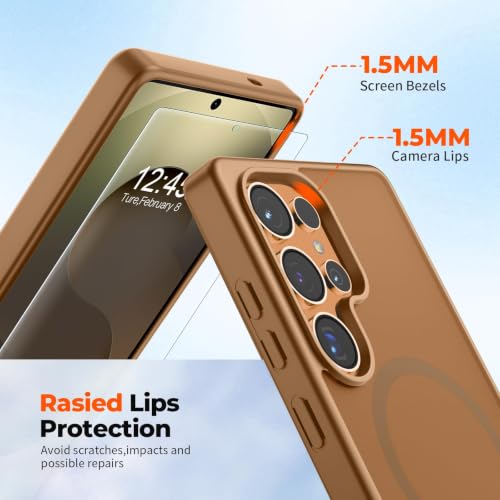 Image of AIBEX Back Cover for Samsung Galaxy S25 Ultra| Slim Case with Wireless Charging Support | Anti-Scratch, Shockproof, Anti-Fingerprint & Lightweight Military-Grade Protective Cover - Brown