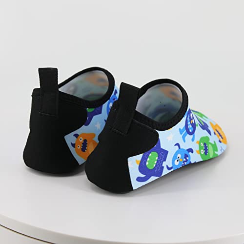 Generic Pig High Tops Children Thin and Breathable Swimming Shoes Water Park Cartoon Rubber Soled Beach Shoes Girls Cute Shoes (Sky Blue, 13.5 Little Child)4