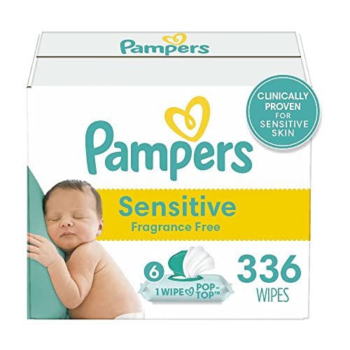 Image of Pampers Sensitive Baby Wipes - 336 Count, Water Based, Hypoallergenic and Unscented (Packaging May Vary)