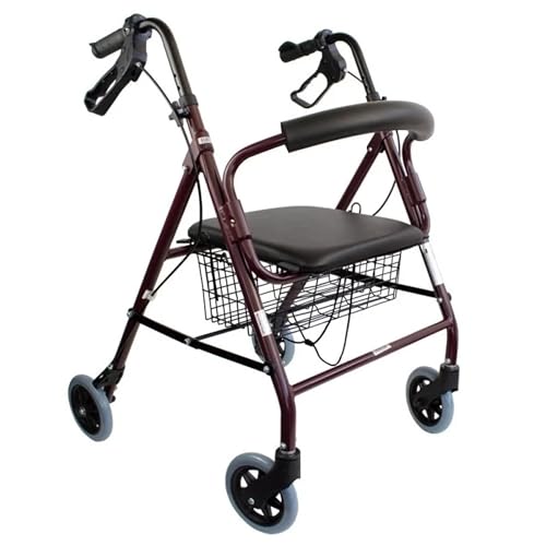 Andador para adultos rollator de 4 ruedas. Andador para mayores con frenos en empuñaduras. Andador ortopedico plegable. Andador para ancianos con asiento. Andador aluminio adulto.