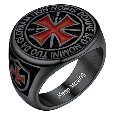 PROSTEEL Customized Jerusalem Cross Ring for Men Cover
