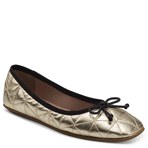 Aerosoles Catalina Gold Metallic Leather Ballet Flat, 9.5M