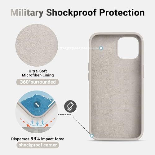 Image of DIZORO Microfiber Candy Case Compatible for iPhone 13 Pro Max Shockproof Slim Back Cover Liquid Silicone Case - Off White
