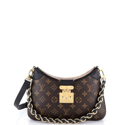 Pre-Loved LV Twinny Handbag Monogram Canvas and Reverse Monogram Canvas with Leather, Black