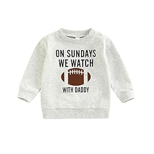 Toddler Kid Baby Girl Boy On Sunday We Watch Football with Mommy/Daddy Sweatshirt Oversized Sweater Fall Clothes