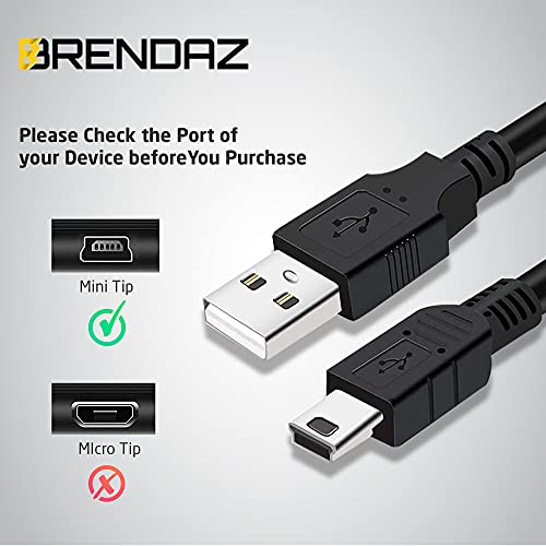 Mini USB Cable to USB 2.0 - 10ft. Durable USB A to Mini B USB Fast Charging Cord - Camera Charger Cable Compatible with GoPro HERO4 Hero3, Snowball iCE, USB Mic, Garmin GPS, PS3 Controller, DashCam