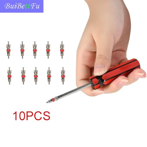 Image of Tire Valve Stem Puller Tools Set, 10 x TR412 Snap-in Valve Stems with Valve Stem Cores, 1 x Valve Core Remover 1 x Valve Stem Installer (22 Pcs)