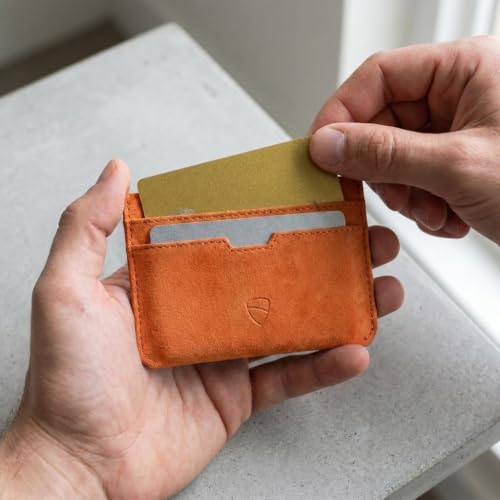 Image of Vaultskin MOORGATE Slim Card Holder - Minimalist Leather Wallet with RFID Blocking, Front Pocket Credit Card Case for Men & Women