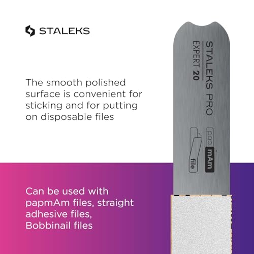 Staleks Pro düz metal taban, tırnak törpüsü uzmanı 20 için, paslanmaz çelik, yeniden kullanılabilir tırnak törpüsü tabanı, manikür ve pedikür aleti, tek kullanımlık dosyalarla uyumlu