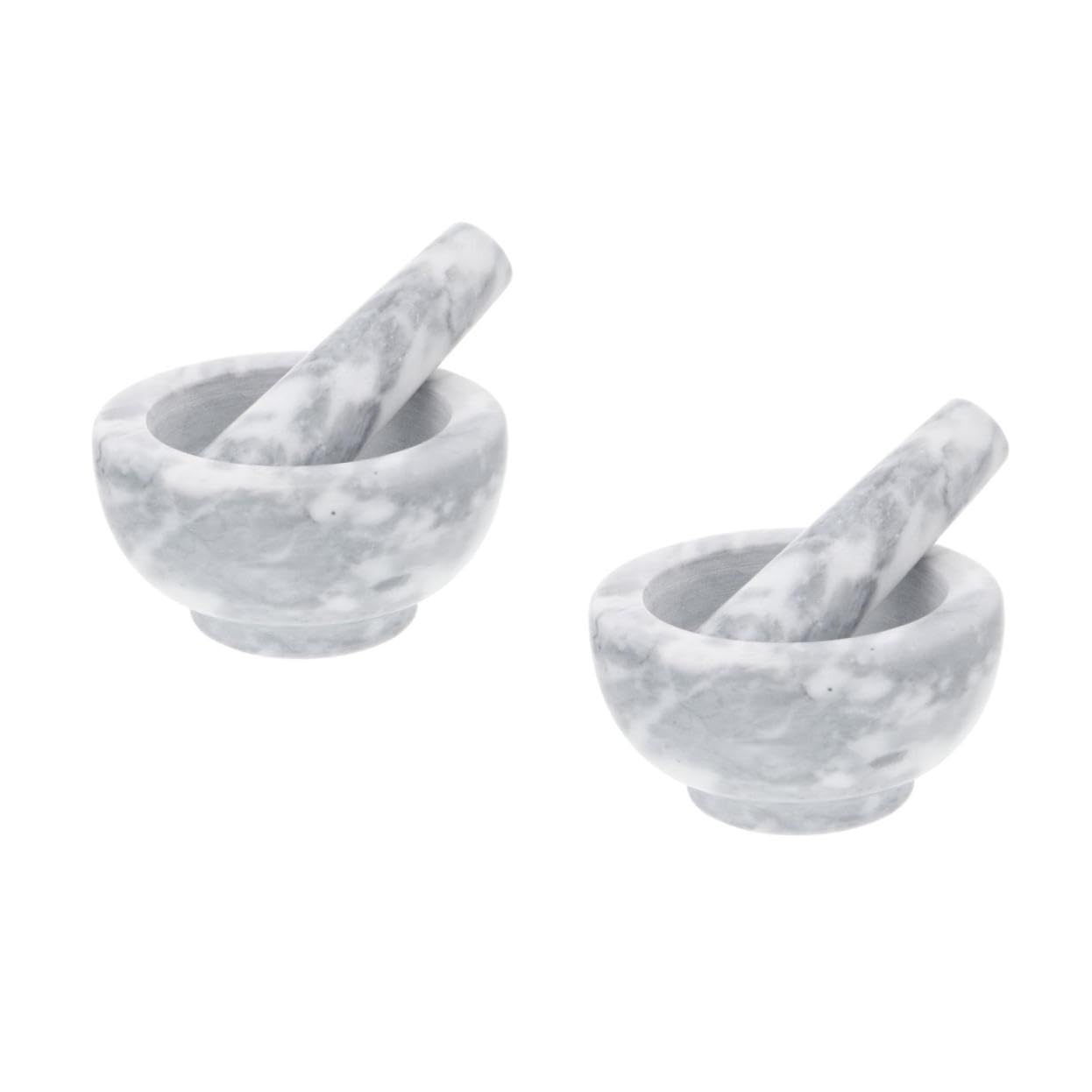 2sätze Ergonomischer Und Stößel Aus Marmor Küchengerät Zum Zerkleinern Von Knoblauch Und Gewürzen Für Zubereitung Von Frischen Saucen Und Gewürzmischungen Verschiedene