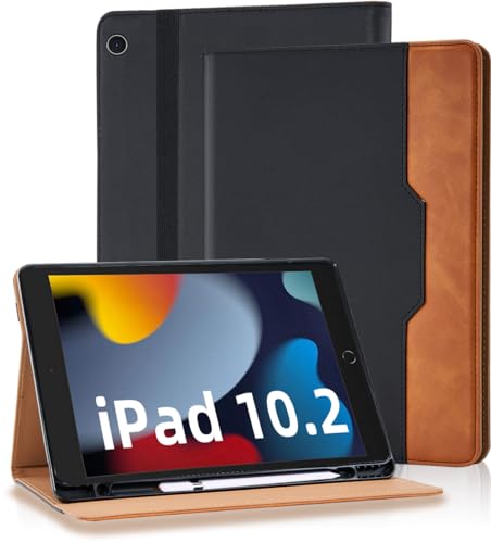 Vkooer Funda para iPad 10.2 Pulgadas 9/8/7 Génération   iPad Air 3/Pro 10,5 Carcasa PU Cuero [Auto Sueño/Estela] Flip Case Cover con Función de Soporte   Negro
