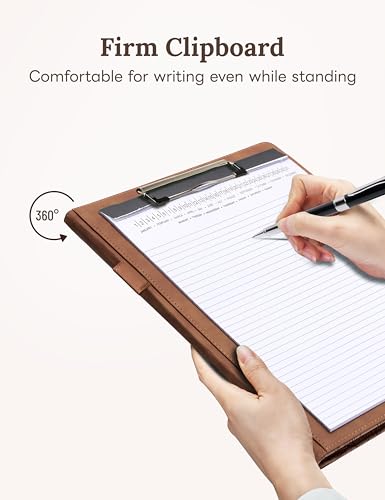 Image of Clipboard Folder Padfolio, Mymazn Writing Portfolio Faux Leather Clipboards with Cover for Legal Pad Holder Letter Size A4 8.5 x 11 for Business Conference Notepad Clip Boards