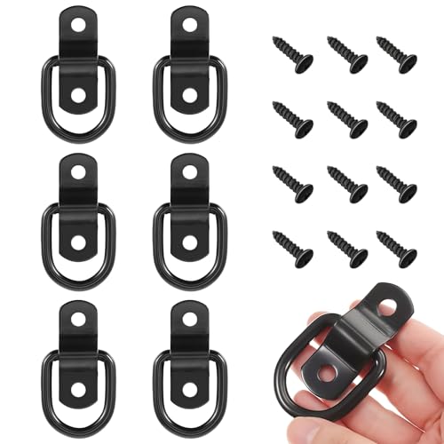 Daryunk 6 Pack D Ring Tie Downs, Stainless Steel Heavy Duty Tie Down D Rings, D-Rings Tie Downs Trailer Anchors, for Cargo Safety in Trucks, Boats, Vans and Trailers