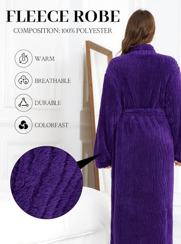 Image of Women Long Plush Fleece Bath Robe