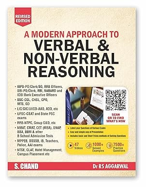 Image of A Modern Approach to Verbal & Non-Verbal Reasoning & A Modern Approach to Logical Reasoning & RS Aggarwal Quantitative Aptitude New Revised Edition 2025 Competitive Examinations For All Government and Entrance Exams (Banking, SSC, Railway, Police, Civil Service, etc.) Set Of 3 BOOK COMBO