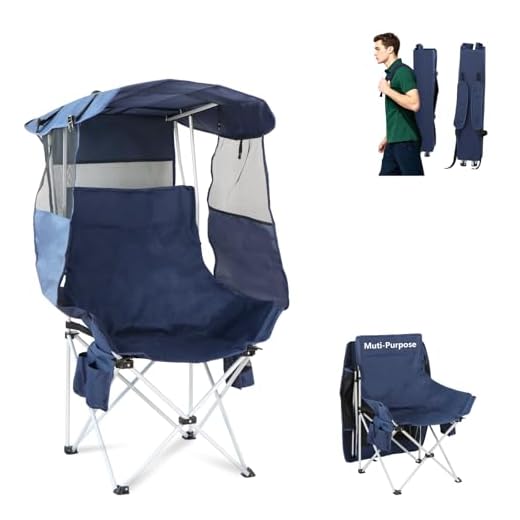Best camping chair with umbrella Max Protection Beach Chair with Canopy