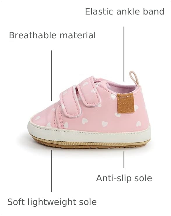 Image of Clowora Baby Boys Girls Shoes Non-Slip Rubber Sole Sneakers Infant First Walking Toddler Crib Shoes Newborn Loafers Flats.
