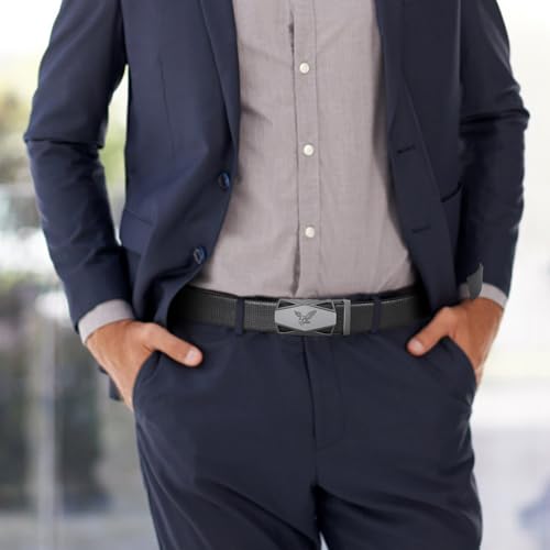 ITIEZY Ratchet Belts for Men - Mens Belts Leather Click Belt for Casual Dress 1 3/8" Adjustable Slide Belt, Cut for Exact Fit2