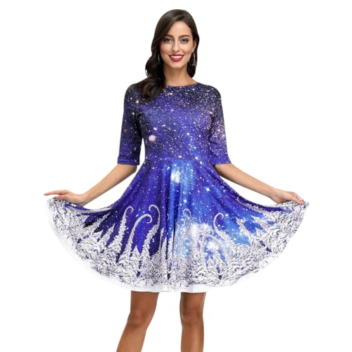 Weihnachtskleid Damen Christmas Dress Weihnachten Kleid Weihnachtskleider Motiv Weihnachtskleid Damen Kurz Xmas Kleid Xmas Kleid Damen Weihnachtskleid...