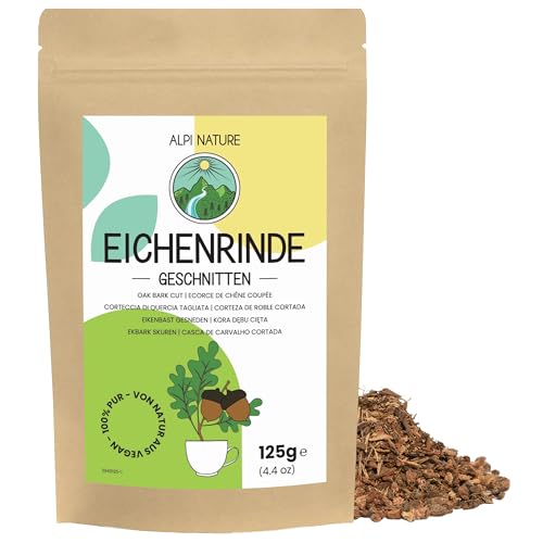 Alpi Nature Eichenrinde 125g, Eichenrinde geschnitten, Kräutertee, Eichenrindentee, Tee lose
