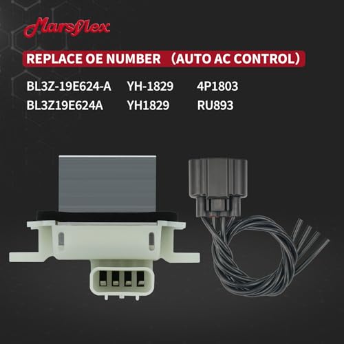 Image of Marsflex Blower Motor Resistor Fit for 2009-2017 Ford F150 Expedition | with Harness, Fit Auto AC System, Fit for Lincoln Navigator, Blower Resistor BL3Z19E624A 2010 2011 2012 2013 2014 2015 2016