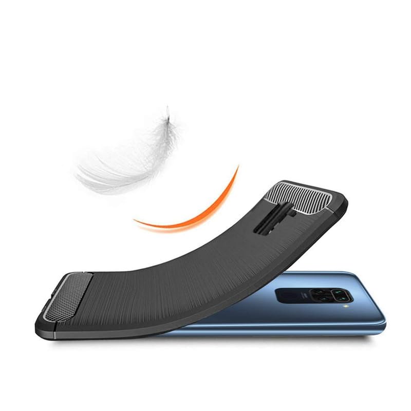 Image of Hybrid Carbon Fiber Back Case for Mi Redmi Note 9 (Black)