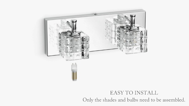 Image of Ralbay Chrome Bathroom Vanity Light Fixtures 5 Lights Modern LED Chrome Vanity Light Over Mirror Modern Crystal Vanity Lights