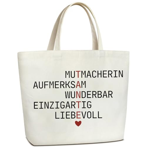 Coolgaga Tante Geschenk Canvas Tragetasche Große Baumwolltasche Stofftasche Shopper Handtasche Frauen Einkaufstasche Dankeschön Geschenk für Tante zum Geburtstag Ostern Erntedank Weihnachten