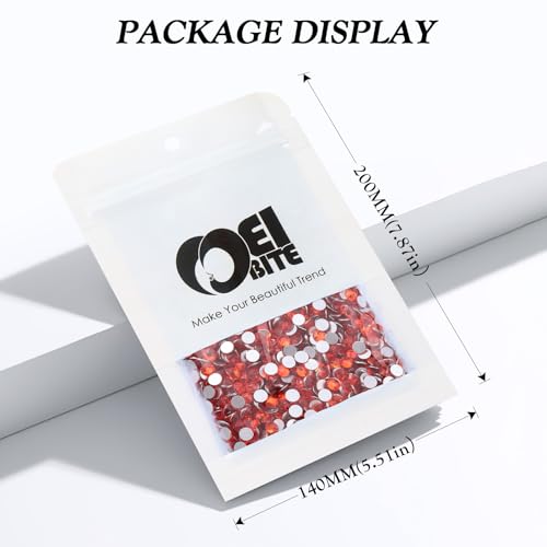 Image of Hyacinth Flatback Rhinestones, Glass Rhinestones for Nail Art and Craft, Glue Fix, Loose Crystal Gemstones(Orange, SS16, 2880pcs, 3.8-4.0mm)