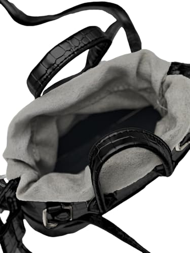 Women's Retro Texture Crossbody Bag Drawstring Handbag Small Casual Everyday Clutch Purses With Chain Strap3