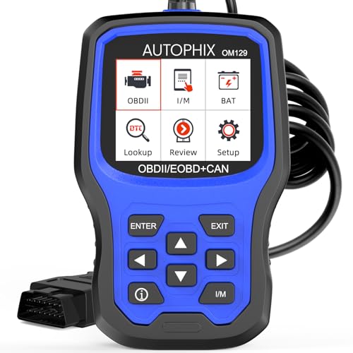 AUTOPHIX OM129P OBD2 Scanner, Check Engine Light Code Reader with Live Data, Car Scanner, Pass Smog Test and 12V Battery Test, All OBD2 Function with Code Definition & Lifetime Free Updates