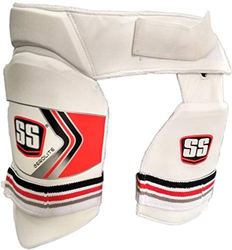 SS Mens Aerolite Cricket Batting Combo Right Hand Thigh Guard (White Red) (B0719VQR5H) Amazon Price History, Amazon Price Tracker