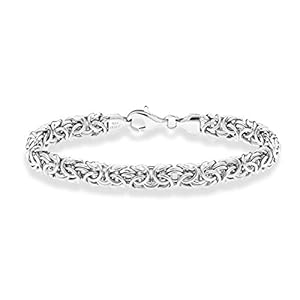 Miabella Italian 925 Sterling Silver Byzantine Bracelet for Women, Handmade in Italy (Length 6.5 Inches (X-Small))