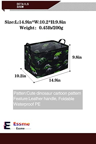 Image of Essme Rectangular Dinosaur Basket,Dinosaur Bins for Boys with Handles for Boys Room Decor,Kids Baskets for Kids,Gift Bin.(dinosaur decor)