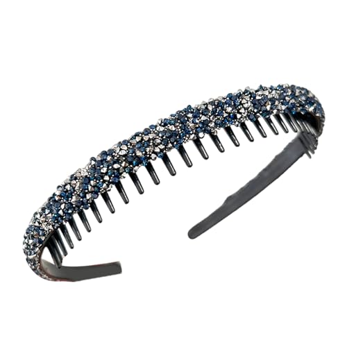 Diadema con diamantes de imitación brillantes con peine de dientes, elegante diadema para lavar la cara para mujeres y niñas, accesorios diarios