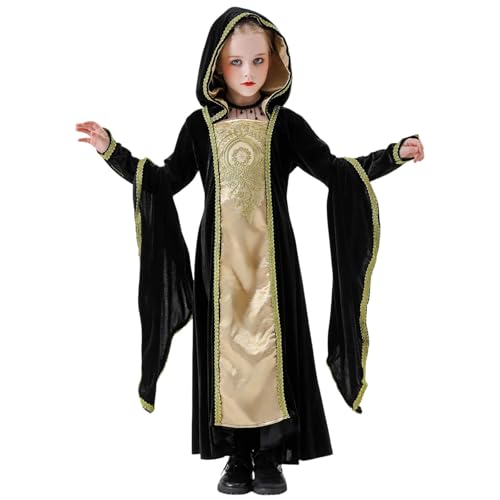 Disfraz medieval bávaro para cosplay, vestido de fiesta de Halloween, ropa histórica para escenarios (negro, 150)