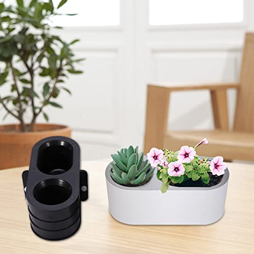 Silicone Planter Mold For Concrete Flower Pot Making, Oval + Square Diy Succulent Plant Cactus Planter Pot Mould With Tray Mold, Homemade Cement Flowerpot Molding Tool (Type D - 20Cm) #TOP7