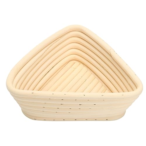 SOLUSTRE 2pcs Hand Woven Proofing Basket Triangular Baking Container for Home Bakery Basket Khaki Cover for Dough and Artisan Breads