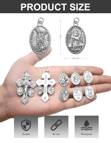 St Michael/St Christopher Medal/Cross/Pardon Cross/Saint Therese of Lisieux Medal Pendant for Women Necklace & Rosary Necklace3