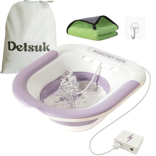 Foldable Electric Sitz Bath Kit with Automatic Flushing for Hemorrhoid