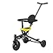 WENJIE Triciclo Carro De Pedales for Bebés De 1-3-6 Años Ligero Doblez Rotación Bidireccional Conveniente Carro De Bebé Ligero Coche De Juguete for Niños (Color : Yellow)