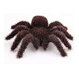 tiecawk 4Pcs Halloween Spider Decorations Artificial Plush Spider Black Brown Fake Hairy Spider for Halloween Party Indoor Outdoor Prop Party Decor (Brown)