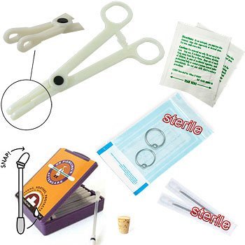 9-piece ear piercing starter kit, 18 gauge