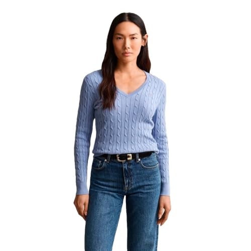 GANT Stretch Cotton Cable V-Neck – Ansicht 1