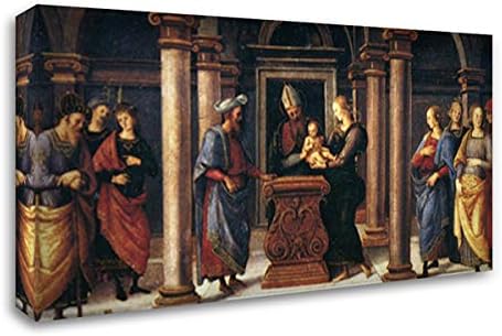 Pala di Fano (Presentation in The Temple) 24x16 Gallery Wrapped Stretched Canvas Art by Pietro Perugino