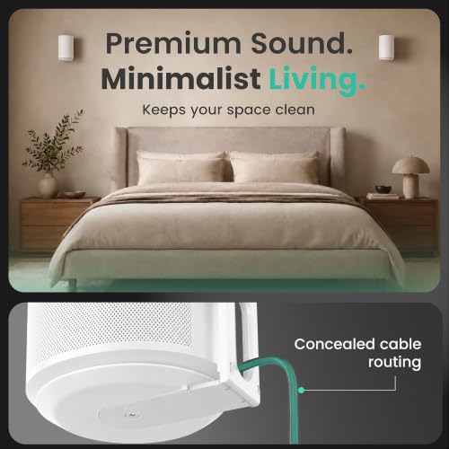 Image of ynVISION.DESIGN Speaker Wall Mount for Sonos ERA 100 /100 SL, White, 2-Pack