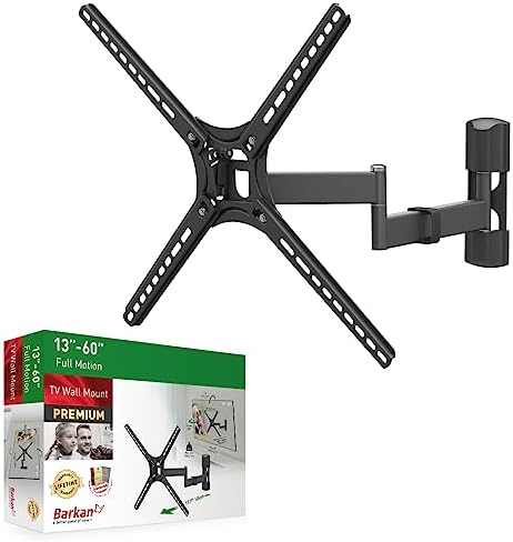 Barkan TV Wall Mount, 29-58 inch Full Motion Articulating - 4 Movement Flat/Curved Screen Bracket, Holds up to 55 lbs, Patented, Lifetime Limited Warranty, Fits LED OLED LCD