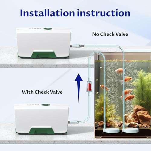 Image of Ghosthorn Quiet AC /DC Aquarium Air Pump Battery Powered Aquarium Bubbler with 87 Hours Battery Life 2-Outlet Rechargeable Bait Aerator Adjustable Oxygen Pump, Power Outages and Emergency